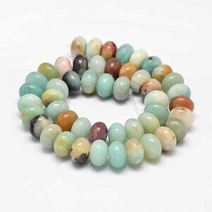 8x5mm Rondelle Flower Amazonite